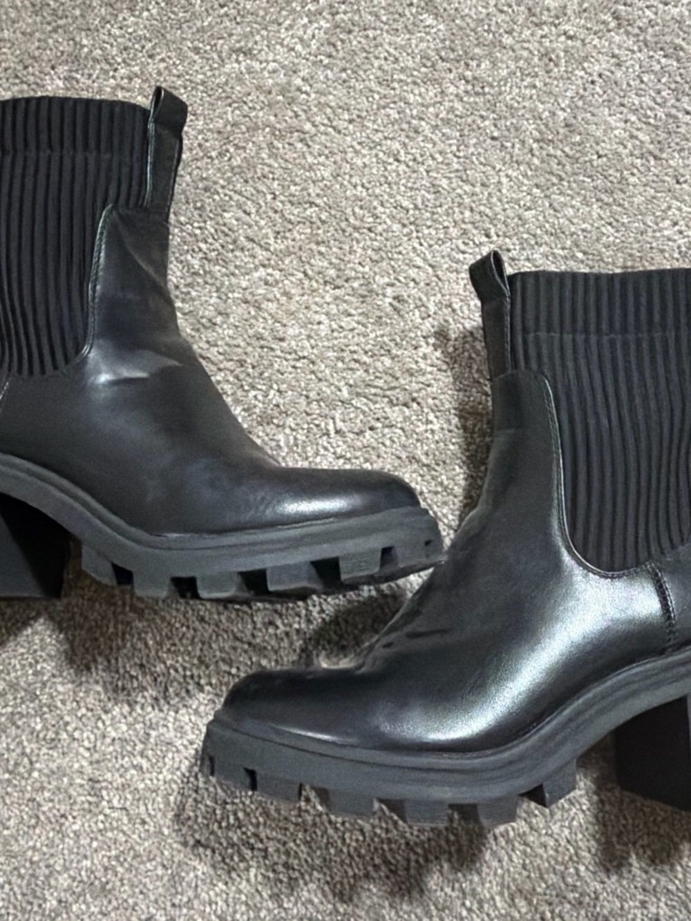 a new day Black Chunky Chelsea Heeled Boots